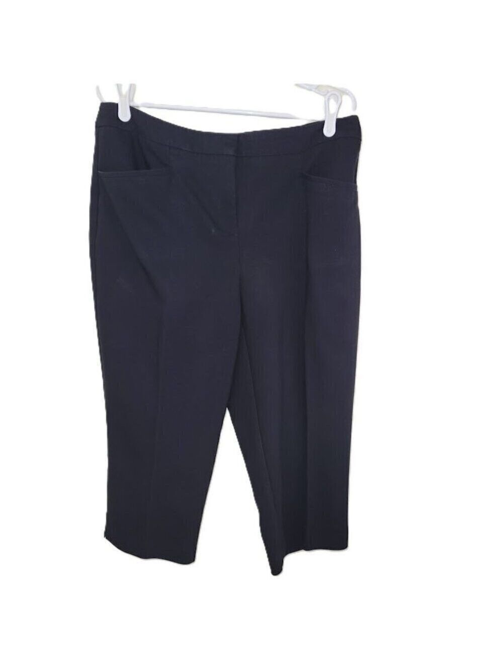 Chico's Fabulously Slimming Cropped Pants Black Cotton Stretch Blend Woman's L - Picture 1 of 10
